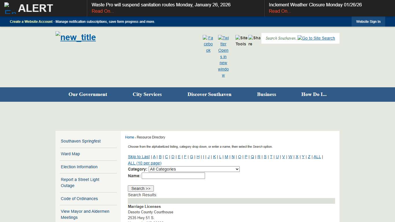 Resource Directory • Marriage Licenses